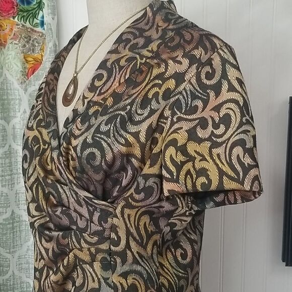 Metallic print S/S Dress - Picture 3 of 6